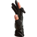 Freehands Women's Leather Gloves (Medium, Black)