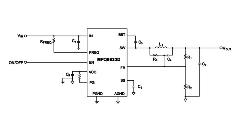 Monolithic Power Systems (MPS) MPQ8632DGLE-6-P MPQ8632DGLE-6-P DC-DC Switching Synchronous Buck Regulator 4.5V-18V in 611mV to 13V out 6A 1MHz QFN-16