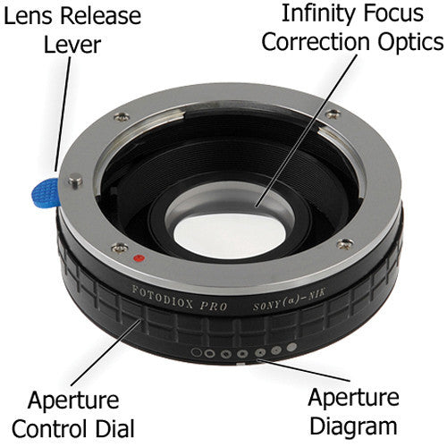 FotodioX Pro Lens Mount Adapter for Sony A Lens to Nikon F Mount Camera