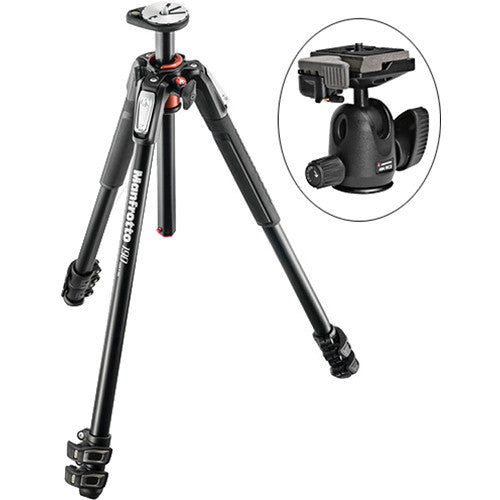 Manfrotto MT190XPRO3 Aluminum Tripod Kit with 494 Mini Ball Head and RC2 Quick-Release System