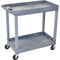 Luxor 32 x 18" Two-Shelf Utility Cart (Gray)