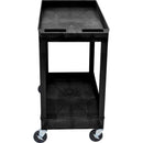 Luxor 32 x 18" Two-Shelf Utility Cart (Black)