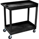 Luxor 32 x 18" Two-Shelf Utility Cart (Black)