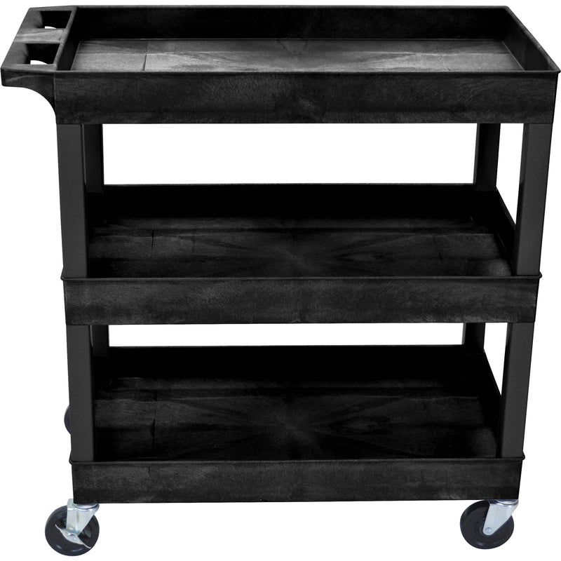 Luxor 32 x 18" Three-Shelf Utility Cart (Black)