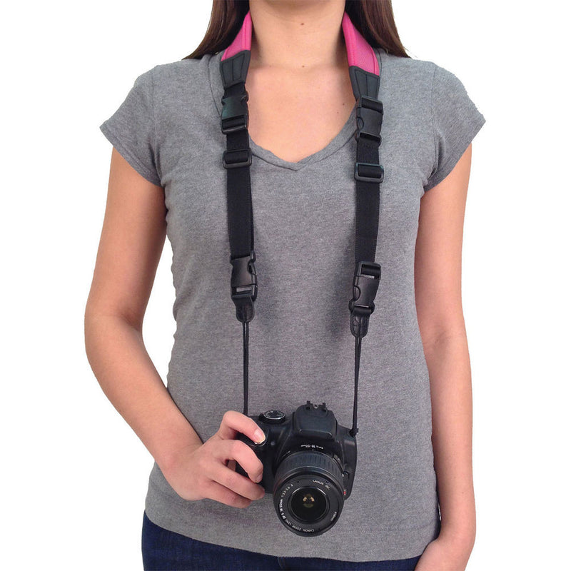 PRO TEC Less-Stress Ballistic Neoprene Camera Neck Strap (Hot Pink)