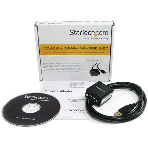 StarTech USB Male to RS232 Male Adapter Cable with COM Retention (6')