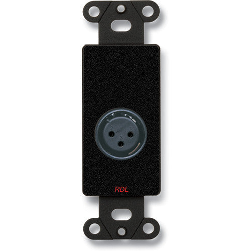 RDL DB-XLR3F Decora Wall Plate with XLR 3-Pin Female Connector (Black)