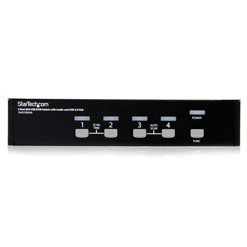 StarTech 4-Port DVI USB KVM Switch with Audio and USB 2.0 Hub (Black)