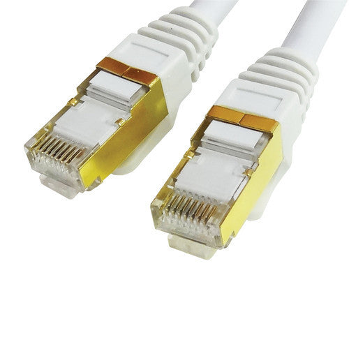 Tera Grand Premium Cat7 Double-Shielded 10Gb 600 MHz Cable (White, 7')