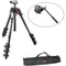 Manfrotto MVH500AH Flat Base Fluid Head, MT190CXPRO4 Tripod Legs,Padded Case Kit