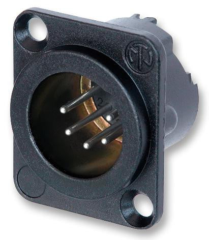 NEUTRIK NC5MD-LX-BAG XLR Audio Connector, Plug, 5, Panel Mount, Metal Body, Silver Plated Contacts