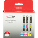 Canon CLI-251XL 3-Cartridge Color Ink Set