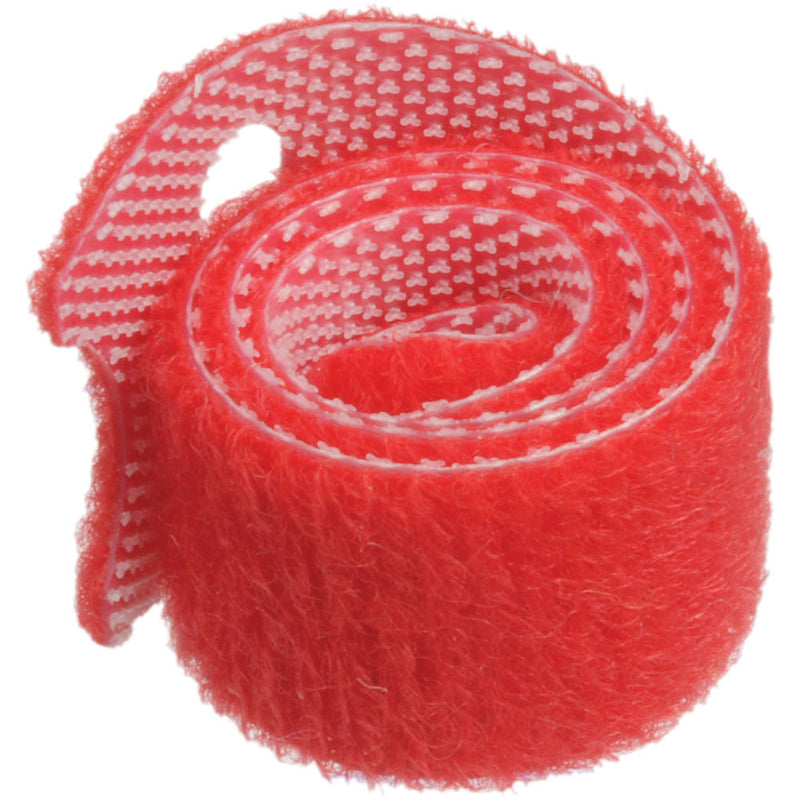 Pearstone 0.5 x 12" Touch Fastener Straps (Red, 10-Pack)