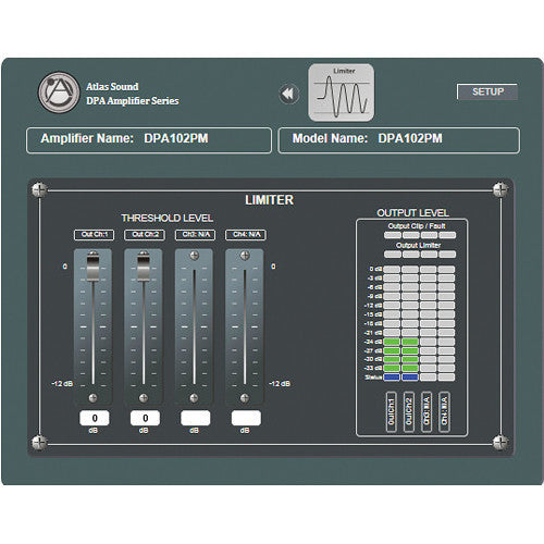 Atlas Sound DPA-102PM Networkable 2-Channel Power Amplifier with DSP