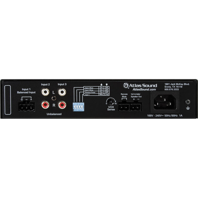 Atlas Sound MA60G 60W 3-Channel Mixer Amplifier