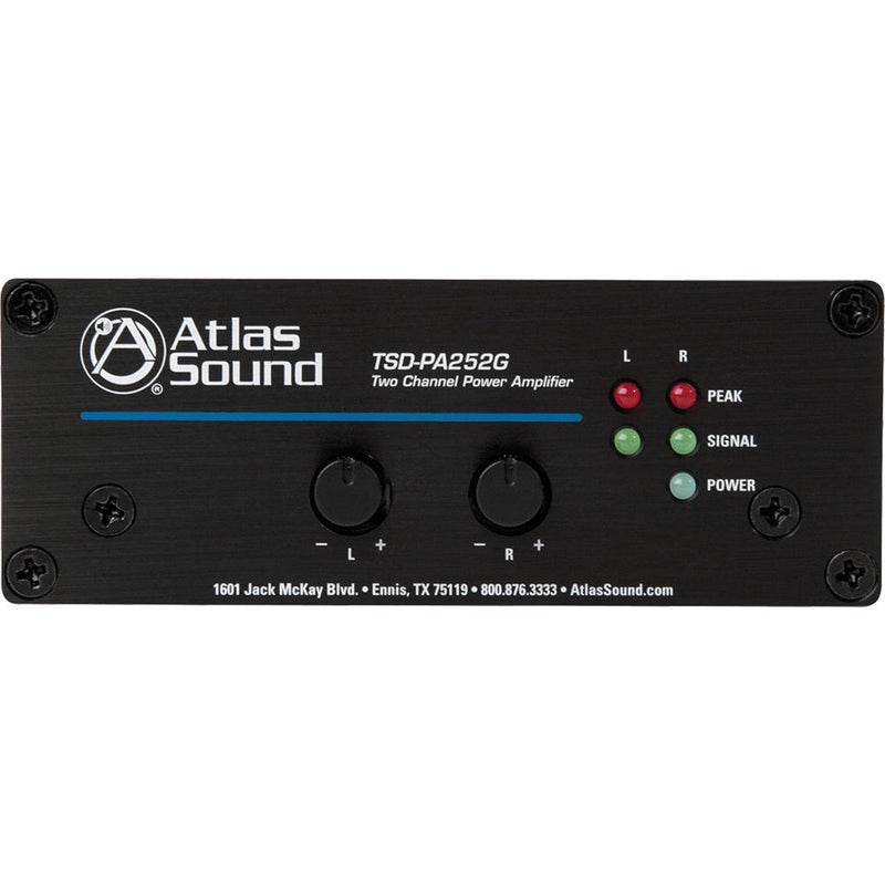 Atlas Sound Time Saving Devices TSD-PA252G 25W 2-Channel Power Amplifier (Black)