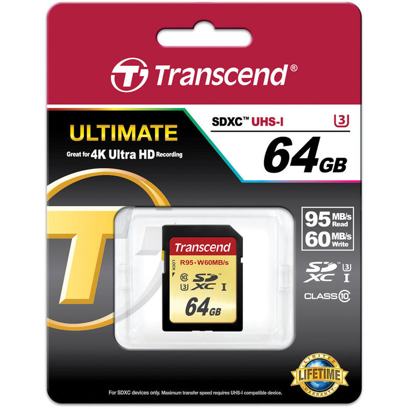 Transcend 64GB UHS-1 SDXC Memory Card (Speed Class 3)