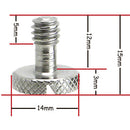 Desmond Knurled 1/4"-20 Slotted Screws (5-Pack)