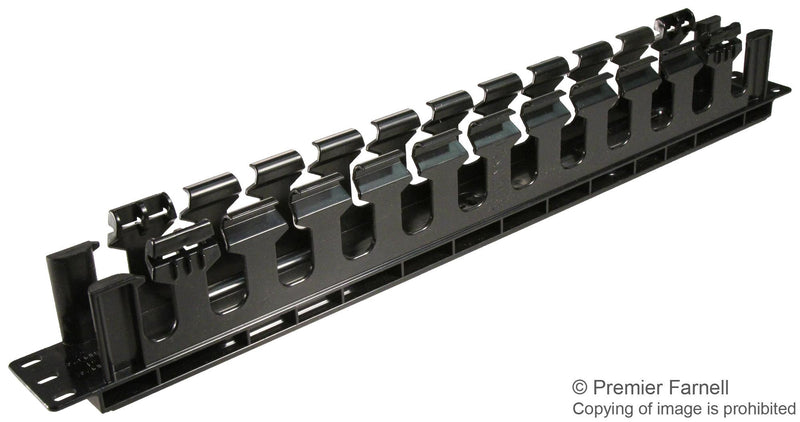 PANDUIT WMPLFSE CABLE MANAGER, HORIZONTAL/FRONT, 1RU, PLASTIC, 44MM H, BLACK