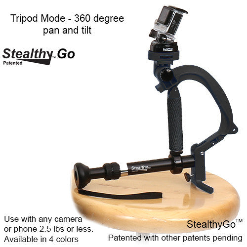 VariZoom StealthyGo Multi-Use Support & Stabilizer for GoPro/Small Camera (Black)