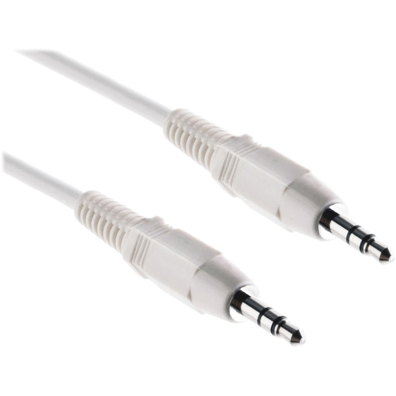 Pearstone Stereo Mini Male to Stereo Mini Male Cable (White, 1.5')