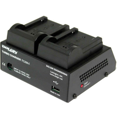 Dolgin Engineering TC200-i Two-Position Simultaneous Battery Charger for Panasonic VW-VBG6 and CGA-E/625