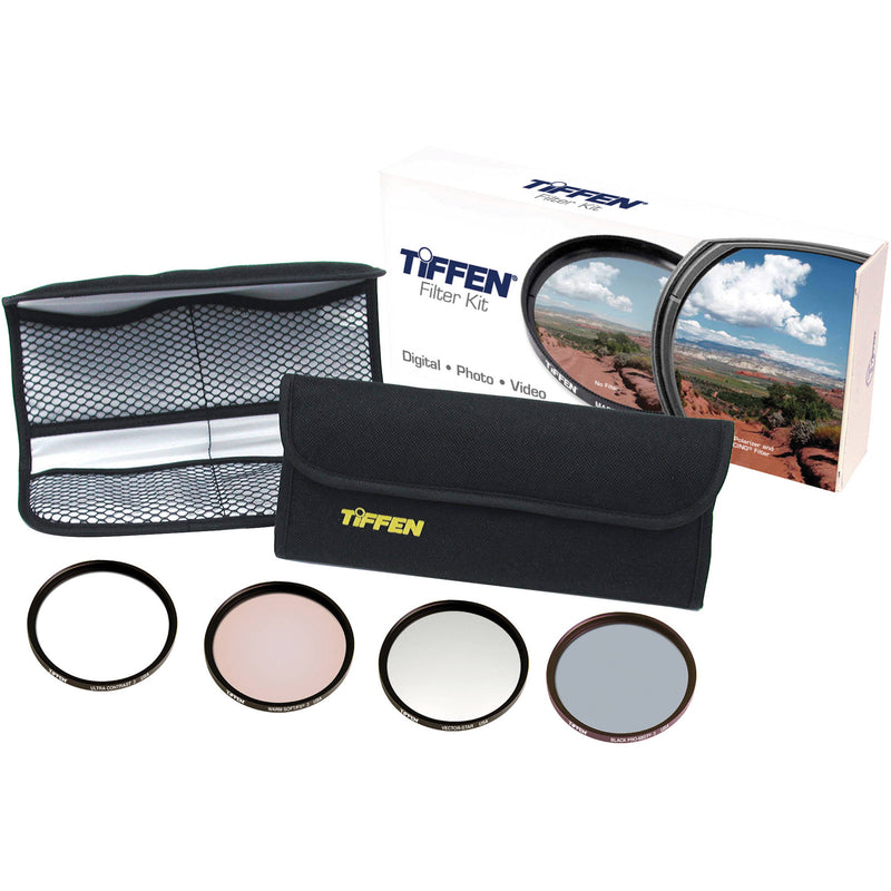 Tiffen 82mm Hollywood F/X Classic Filter Kit (Warm Soft F/X 3, Vector Star, Black Pro Mist 3, Ultra Contrast 3 Filters & 4 Pocket Pouch)