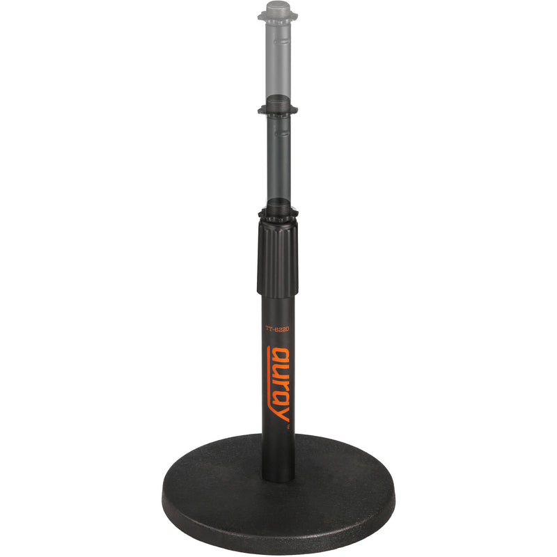 Auray Telescoping Tabletop Microphone Stand (2-Pack, Black)