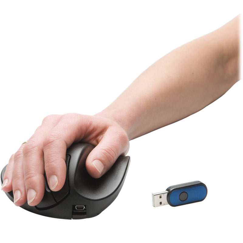 Hippus Wireless Light Click HandShoe Mouse (Right Hand, Medium, Black)