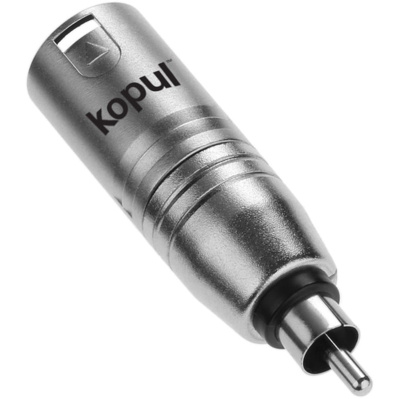 Kopul RCA Phono Male to 3-Pin XLR Male Barrel Adapter