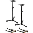 B&H Photo Video Studio Monitor Stands Kit with XLR to RCA Cables