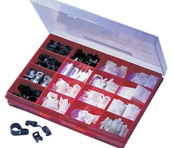 Hellermanntyton 151-00000 151-00000 Maintenance Cable Fixing Kit 195 Pcs Assorted Clips and Tie Mounts Plastic Aluminium