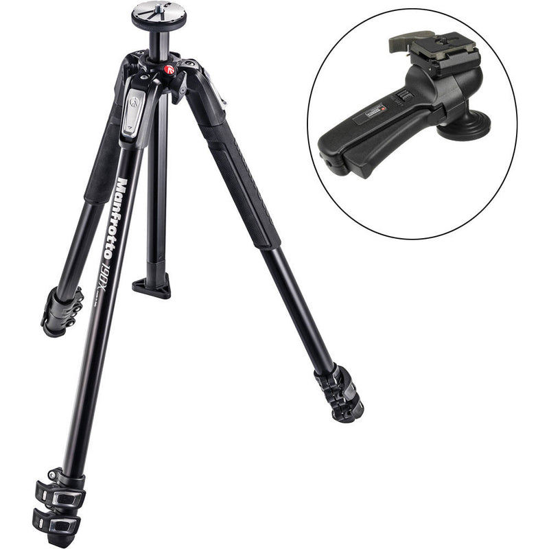 Manfrotto MT190X3 Aluminum Tripod with 322RC2 Grip Action Ball Head