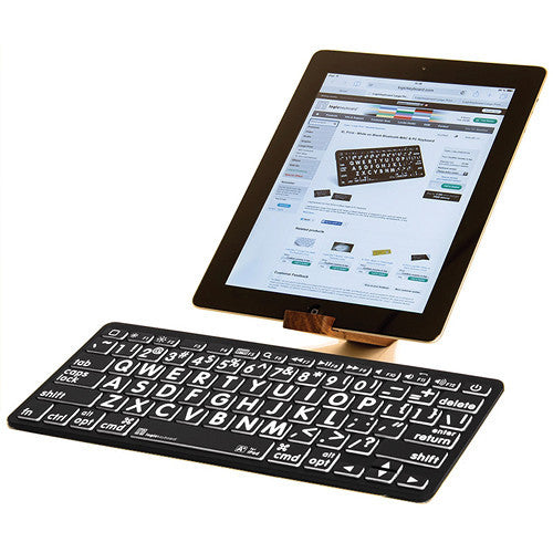 LogicKeyboard XL Print American English Bluetooth 3.0 Mini Keyboard (White on Black)