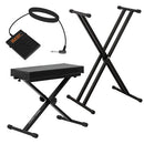 B&H Photo Video Double X-Stand with X-Bench and Piano Sustain Pedal - Keyboard Essentials Kit