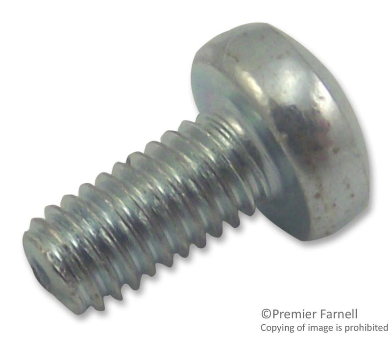 DURATOOL M36 PRSTMCZ100- Machine Screw, M3, Steel, 6 mm, Bright Zinc, Pan Head Pozidriv