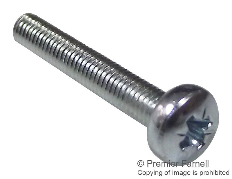 DURATOOL M330 PRSTMCZ100- Machine Screw, M3, Steel, 30 mm, Bright Zinc, Pan Head Pozidriv