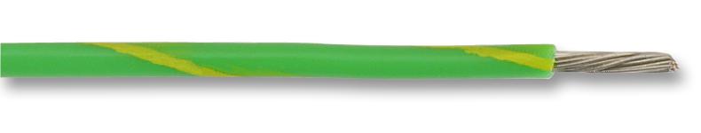 BRAND REX SPC00481A184 25M Wire, Stranded, Equipment, PTFE, Green, Yellow, 22 AWG, 0.338 mm&sup2;, 82 ft, 25 m