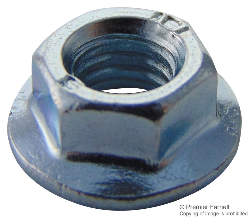 TR FASTENINGS M5- SFST-Z100- FLANGE NUT, SERRATED, BZP, M5