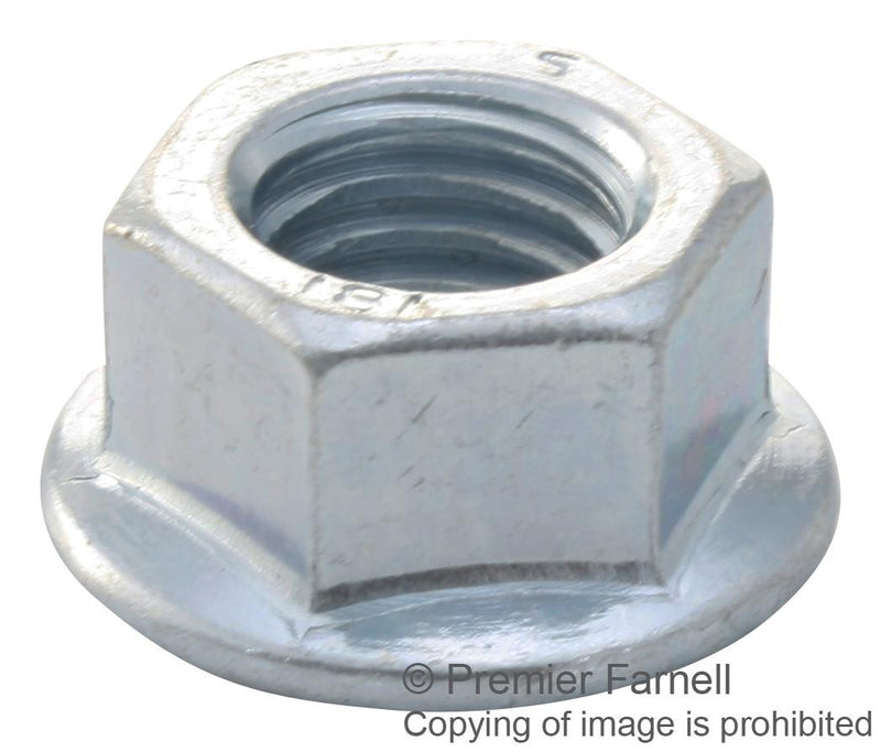 TR FASTENINGS M10- SFST-Z50- FLANGE NUT, SERRATED, BZP, M10