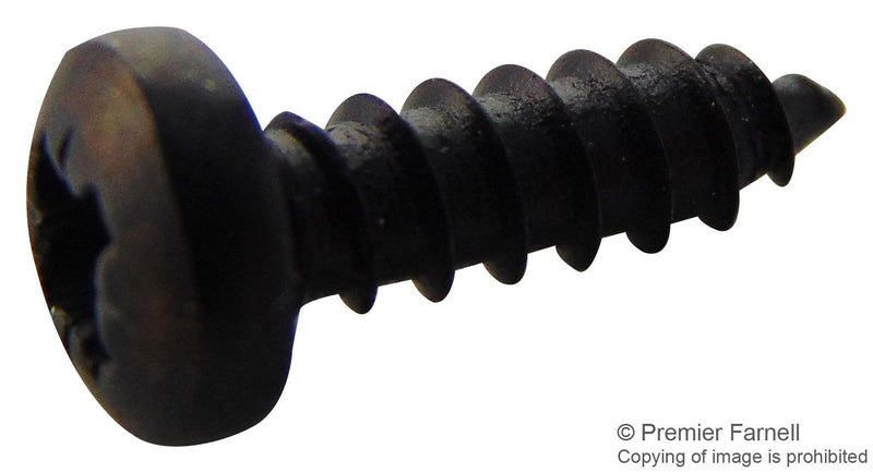 TR FASTENINGS N40.375 PRSTABB100- Screw, Self-Tapping, No.4, 0.375 ", Chemically Blackened, Steel, Pan Head Pozidriv