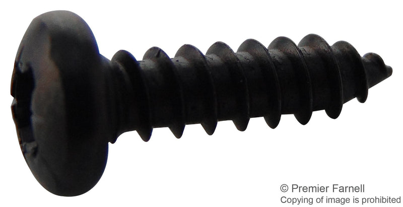 TR FASTENINGS N60.500 PRSTABB100- Screw, Self-Tapping, No.6, 0.5 ", Chemically Blackened, Steel, Pan Head Pozidriv