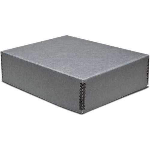 Print File Drop-Front Metal Edge Archival Storage Box (Gray, 11.5 x 14.5 x 3")