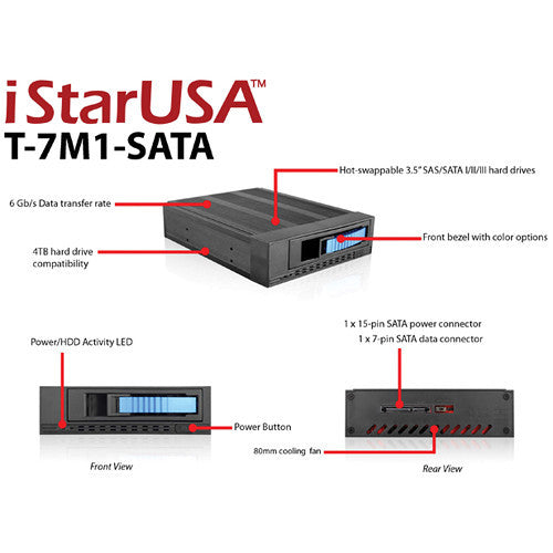 iStarUSA T-7M1-SATA 5.25" to 3.5" & 2.5" SATA/SAS 6.0 Gb/s Hotswap Rack