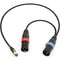 Remote Audio Unbalanced Stereo Breakout Cable 3.5mm Right Angle TRS Plug to 2 XLR3M (18")