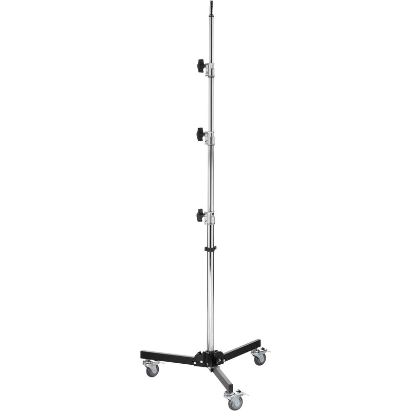 Impact Folding Wheeled Base Stand (Black/Chrome-plated, 11')