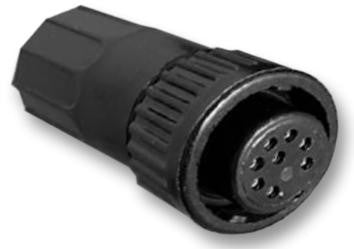 CONXALL 3282-9SG-3XX Circular Connector, Multi-Con-X Series, Receptacle, 9 Contacts, Socket, Solder, Cable Mount