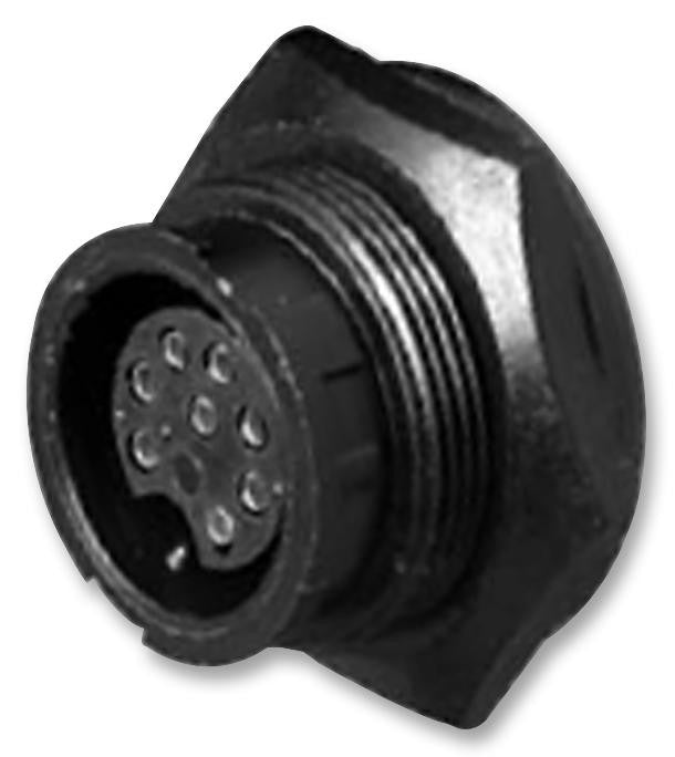 CONXALL 4282-5SG-300 Circular Connector, Panel Mount Receptacle, 5 Contacts, Solder Socket, Nylon (Polyamide) Body