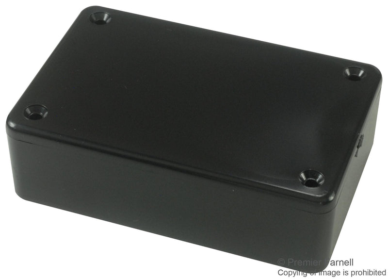 HAMMOND 1591MSBK Non Metallic Enclosure, IP 54, Integral Card Guides, Multipurpose, Plastic, Black, 25 mm, 56 mm