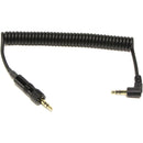 Cable Techniques 3.5mm TRS to 3.5mm TRS Right-Angle Coiled Unbalanced Cable (8", Black)